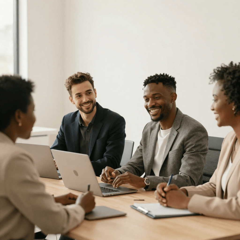 Professionals collaborating in a consultation meeting